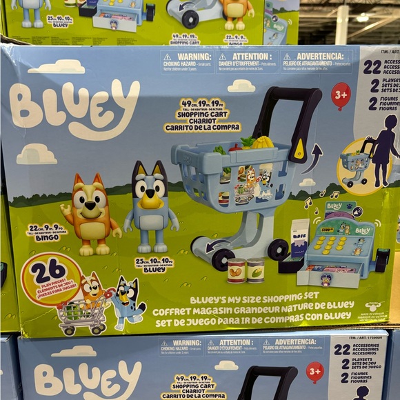 Bluey My Size Shopping Cart & Register 26 Pc Set 10" Bluey 9" Bingo - Picture 1 of 4